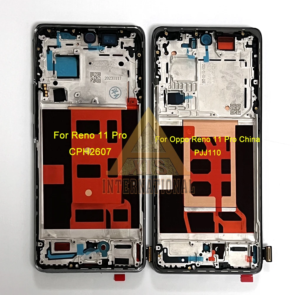 Original AMOLED For Oppo Reno11 (China) LCD Screen Reno 11 CPH2599 Display+Touch For Reno11F  CPH2603/rReno11 Pro CPH2607 Frame