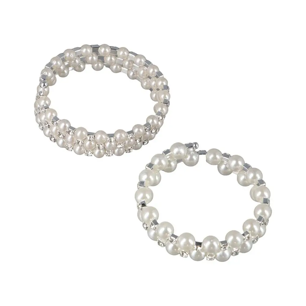 كريستال سلسلة مطرز قلادة لف واسعة متعدد الطبقات أساور اللؤلؤ #1