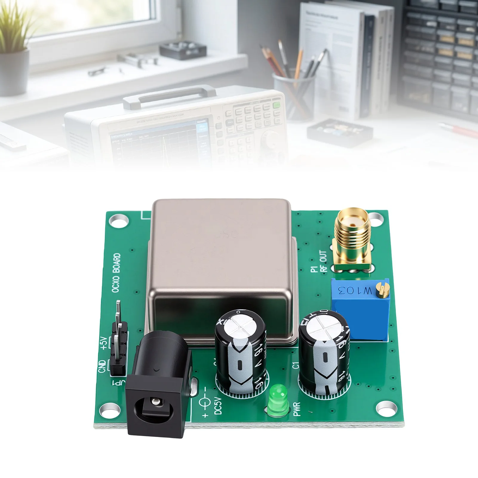 10MHz OCXO Board Frequency Generator with Real Time Display SMA Interface High Stability for Audio Systems Decoders Signal