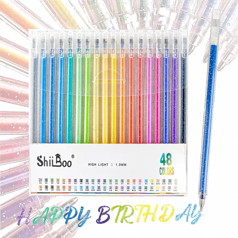 Set mit 8-60 Glitzer-Gelstiften 1,0 mm Kugelschreiber Langlebiger Kunstmarker Schreibwaren Zeichnen Malen DIY Basteln Schreibstift
