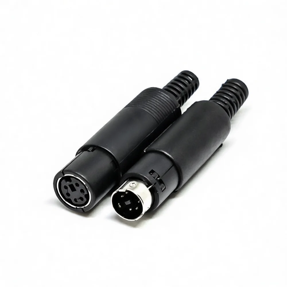 Compact Mini DIN MD Connector For Huayuanxin Male Female Plug PS2 Adapter S Video Terminal For PLC Keyboard Equipment