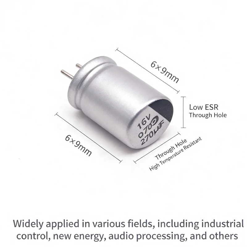 20Pcs New Solid Capacitor 16V 270UF 270μF/16V 8*12mm Short Lead Radial Aluminum Polymer Capacitor Low ESR for Motherboard Power