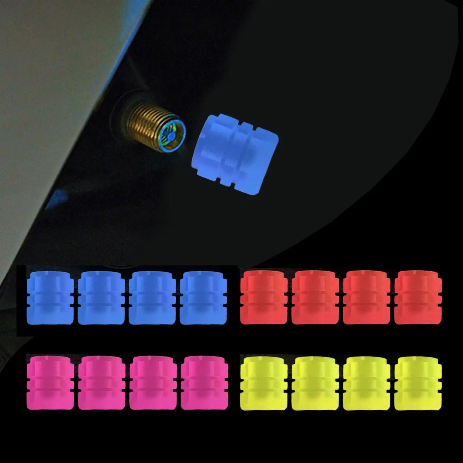 

4 пылезащитных колпачка, украшения, пылезащитные, прямая замена, простые в установке в темноте колпачки для штока клапана шины для мотоциклов, мотоциклов