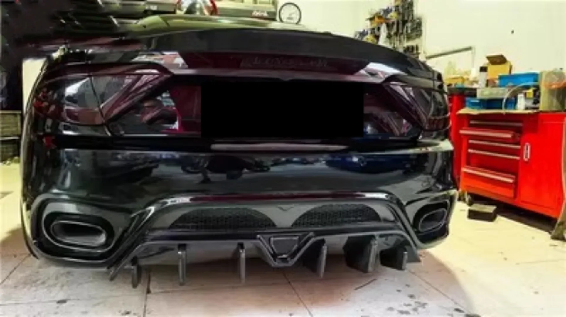 Rear Bumper Assembly For Maserati Gran Turismo GTS GC modified Carbon Fiber Rear Lip Tail Throat Frame Auto Accessories