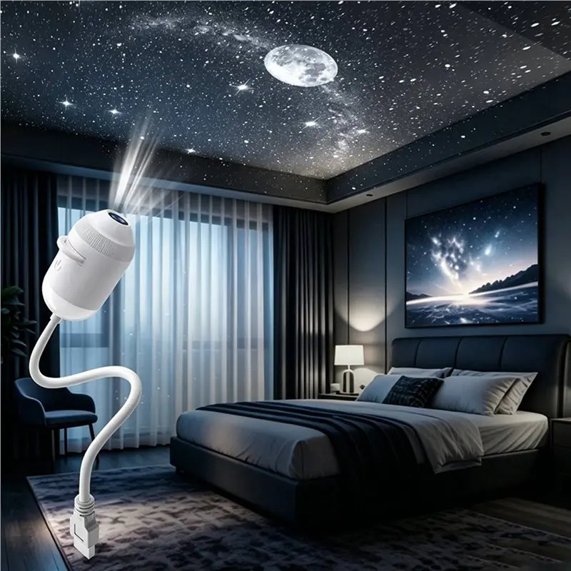 ABFS 2X 12 In 1 USB HD Galaxy Star Projection Lamp Night LED Atmosphere Light Plug & Play Star Projector LED Nightlight Lamp