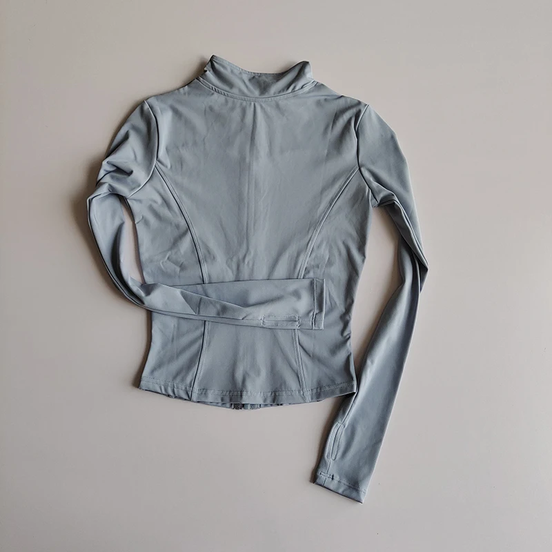 Outdoor Sports Long Sleeved Women Slim Yoga Clothes Quick Dry Zipper Cardigan Stand Up Collar Jacket Running Fitness Jacket Top 18 Seb10196e343f461fa4ef52bceb235624h