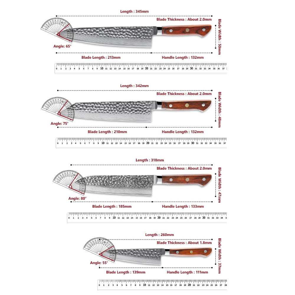 AMBER Professional Chef Knife 67 Layers VG10 Damascus Steel Japanese Kitchen knives Sandal Wood Handle Forged Santoku Knife