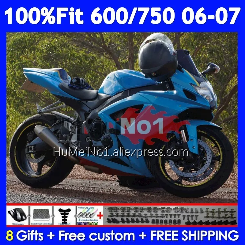 Injection Body For SUZUKI GSXR-750 GSXR 600 750 104No.122 GSXR-600 K6 750CC GSXR600 GSXR750 RIZLA blue 06 07 2006 2007 Fairing