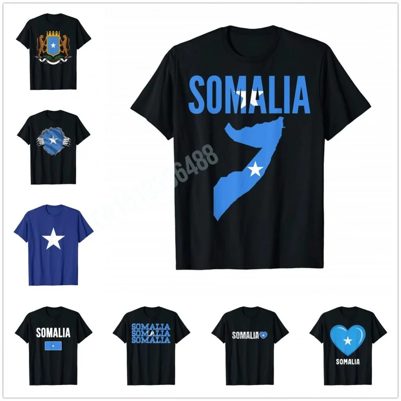 Men Women T Shirt More Design Somali Gift Somalia Country Map Flag T-Shirt Tops 100% Cotton  Tees