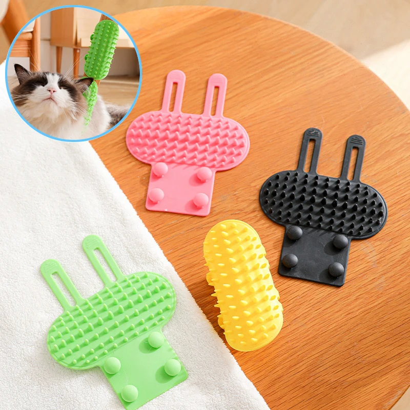 Pet Cat Hair Removal Massage Comb Cats Scratching Rubbing Brush kitten Grooming Self Cleaning Wall Corner Cat Scratcher Combs