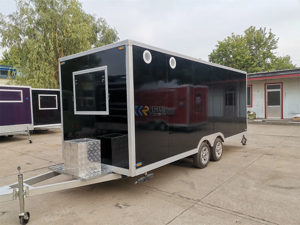 Jalan Mobile truk Makanan Cepat sepenuhnya peralatan dapur kios kopi jalan kereta anjing panas makanan dokumen Trailer dijual