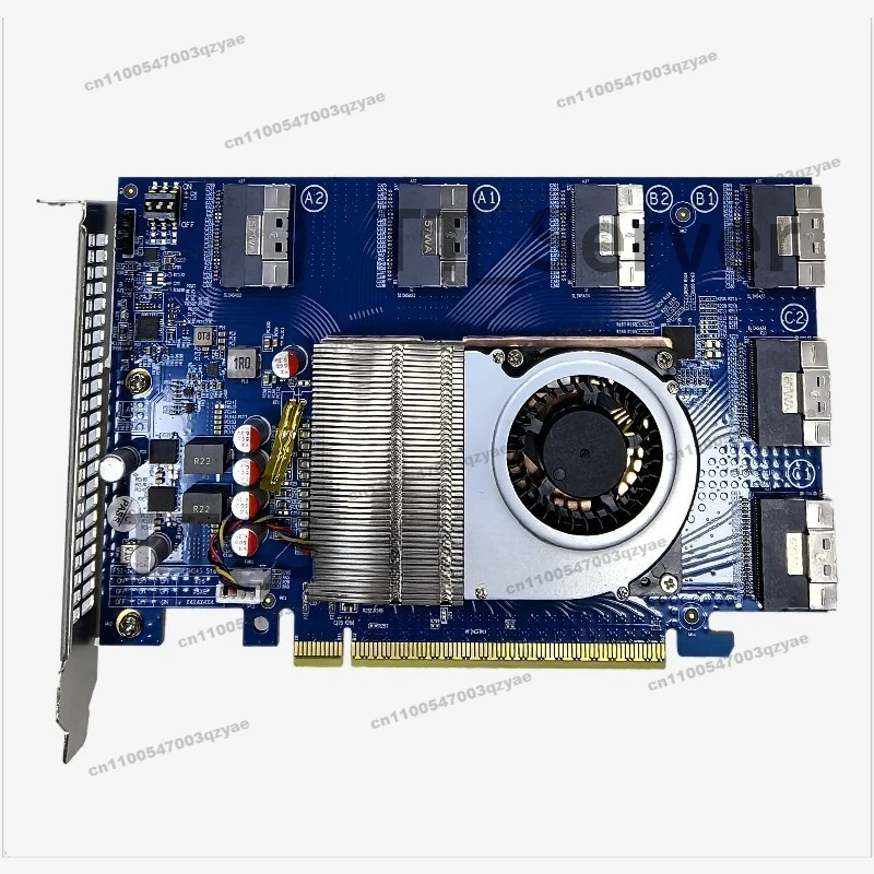PLX88096 Expansion Card PCIe 4.0 Free Splitting X16 SFF8654