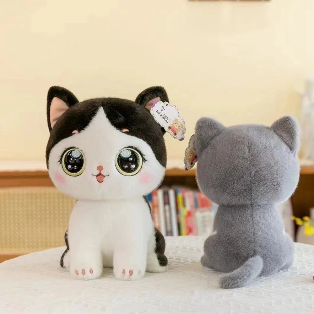 25CM New Cat Plush Toy Watery Big Eyes Kitten Sleeping Comfort Pillow Doll To Send Children Birthday Christmas Creative Gifts