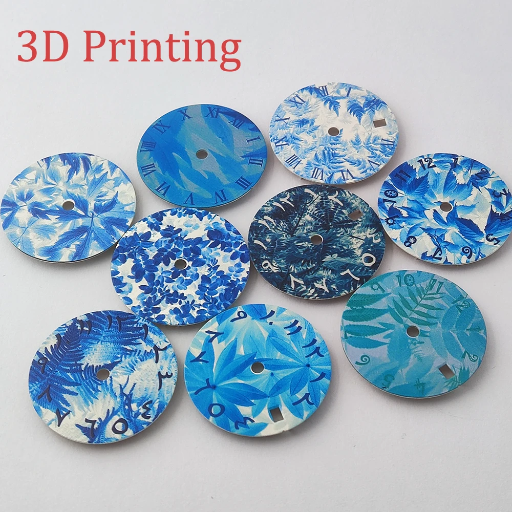 3D Printing Pattern Design 28.5mm NH35 Dial NH35 Dial Frosted Leaf Series Original Design Compatible Fit NH35/NH36 Movements