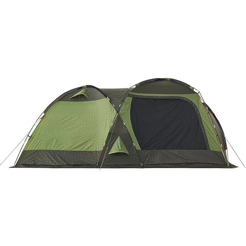 Two-bedroom and one-hall pole tent outdoor thickened rainproof large space tunnel, multi-functional four-season family tent