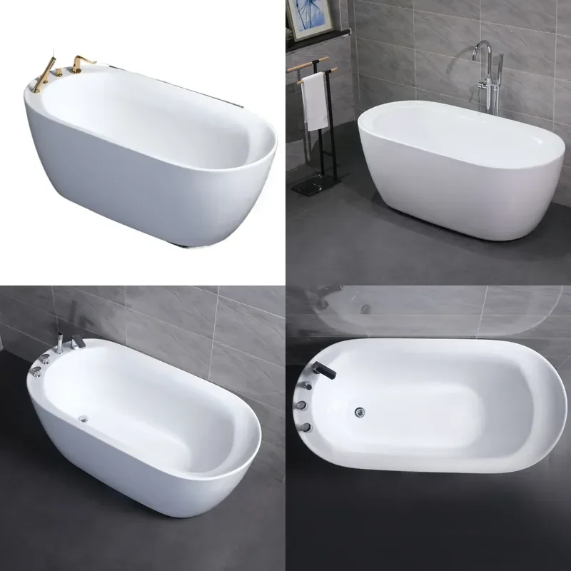 Factory Direct Sales Nordic Style Independent Bathtub for Adults Small Apartment Home Use Large Soaking Tub