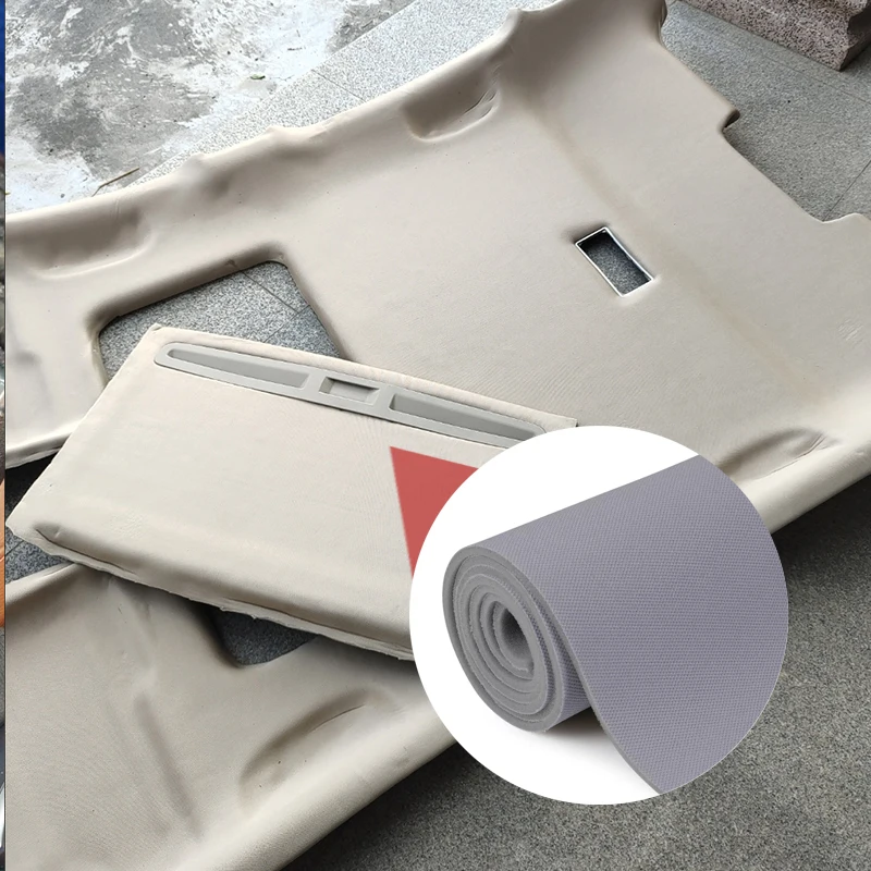 

Car Upholstery Roof Headliner Ceiling Lining Mesh Fabric Car Sky Fabrics with Foam Backed SUV RV Interior Repair Renovations