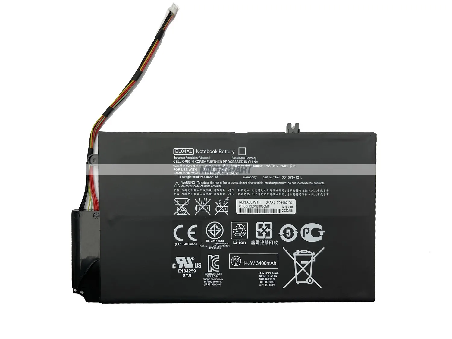 HP EL04XL 681879-121 HSTNN-IB3R TPN-C102 Laptop Battery Replacement for Envy 4 Series Long Battery Life Li-ion 52Wh 14.8V