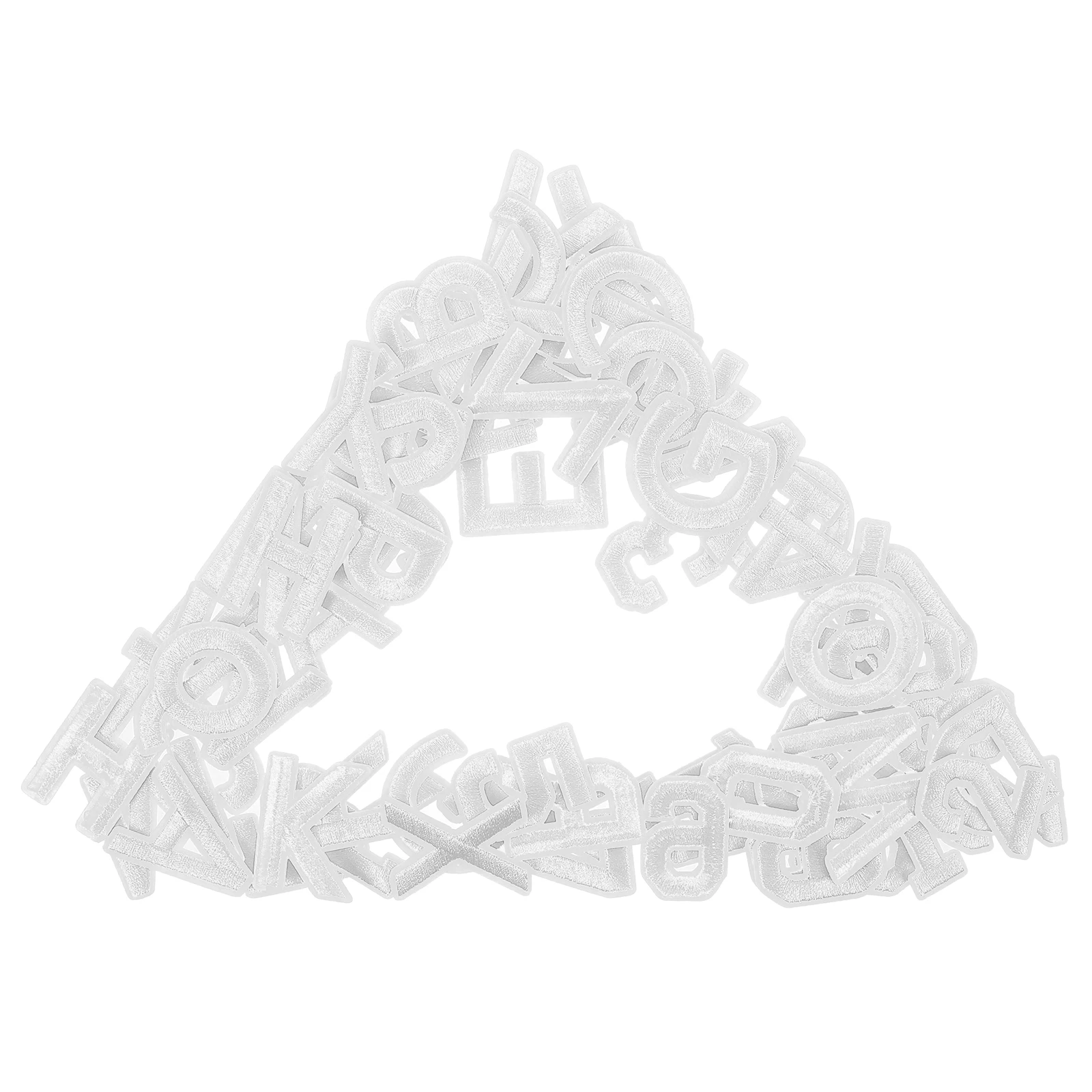 

72pcs Embroidered Iron On White Letter Number Patches For Clothes Hats Jeans Socks Backpacks Sports Jackets Trousers Diy