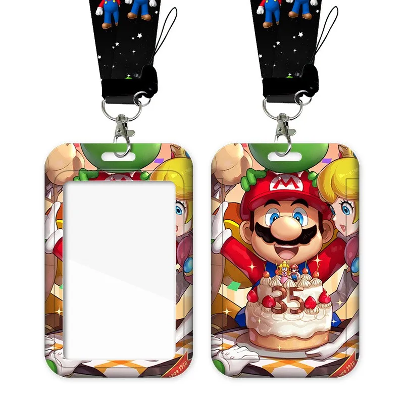 漫画アニメカードスリーブネックストラップランヤードIDバス地下鉄アクセスワークパーミット学生スリーブチェーンキーホルダーカバー