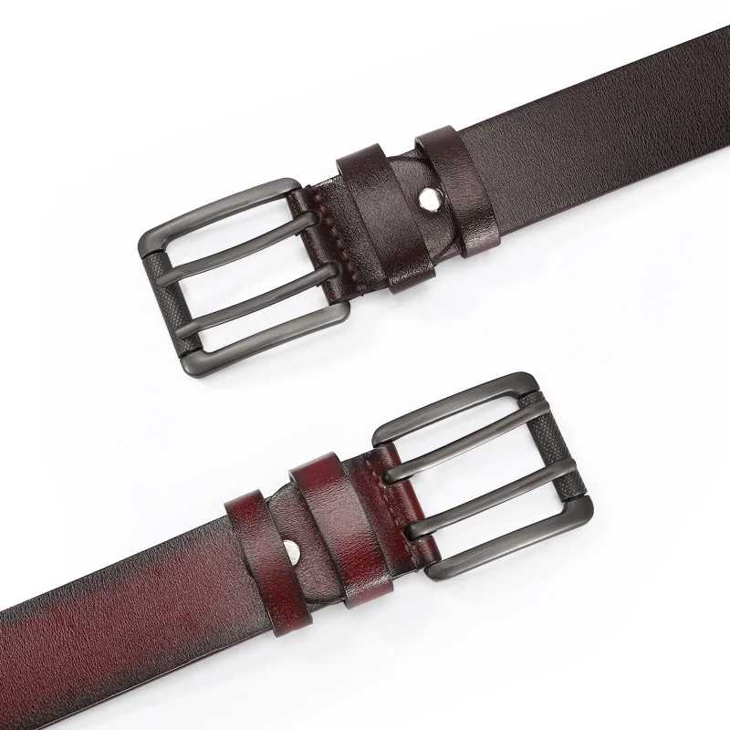 Nieuwe Mannen Dubbele Rij Naald Gesp Riem Vintage Toevallige Riemen Voor Mannen Luxe Designer Riem