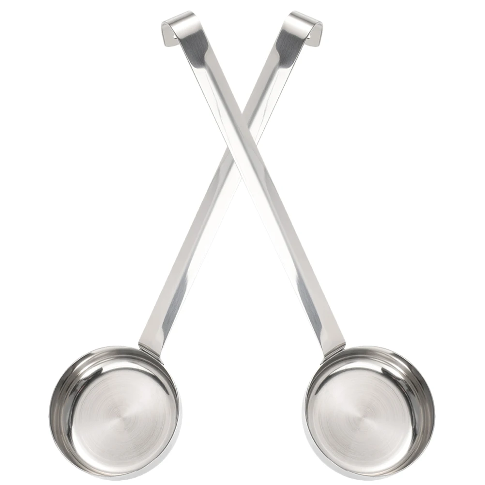 

2pcs Pizza Sauce Spoon Ladle Large Spreading Cooking Stainless Steel Kitchen Measuring Tools Practical DurableSpoons