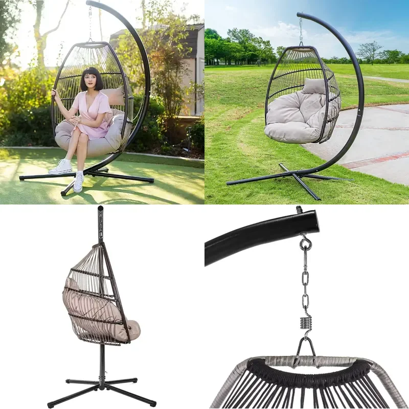 Woqi High Quality Portable Folding Egg Swing Hanging Chair Indoor/Outdoor Patio Garden Chair Multiple Colours for Camping