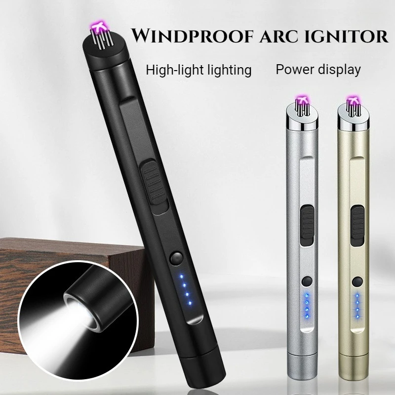 

Rechargeable Electric Lighter Plasmas Arc Candle Lighters Flameless Windproof USB Lighters