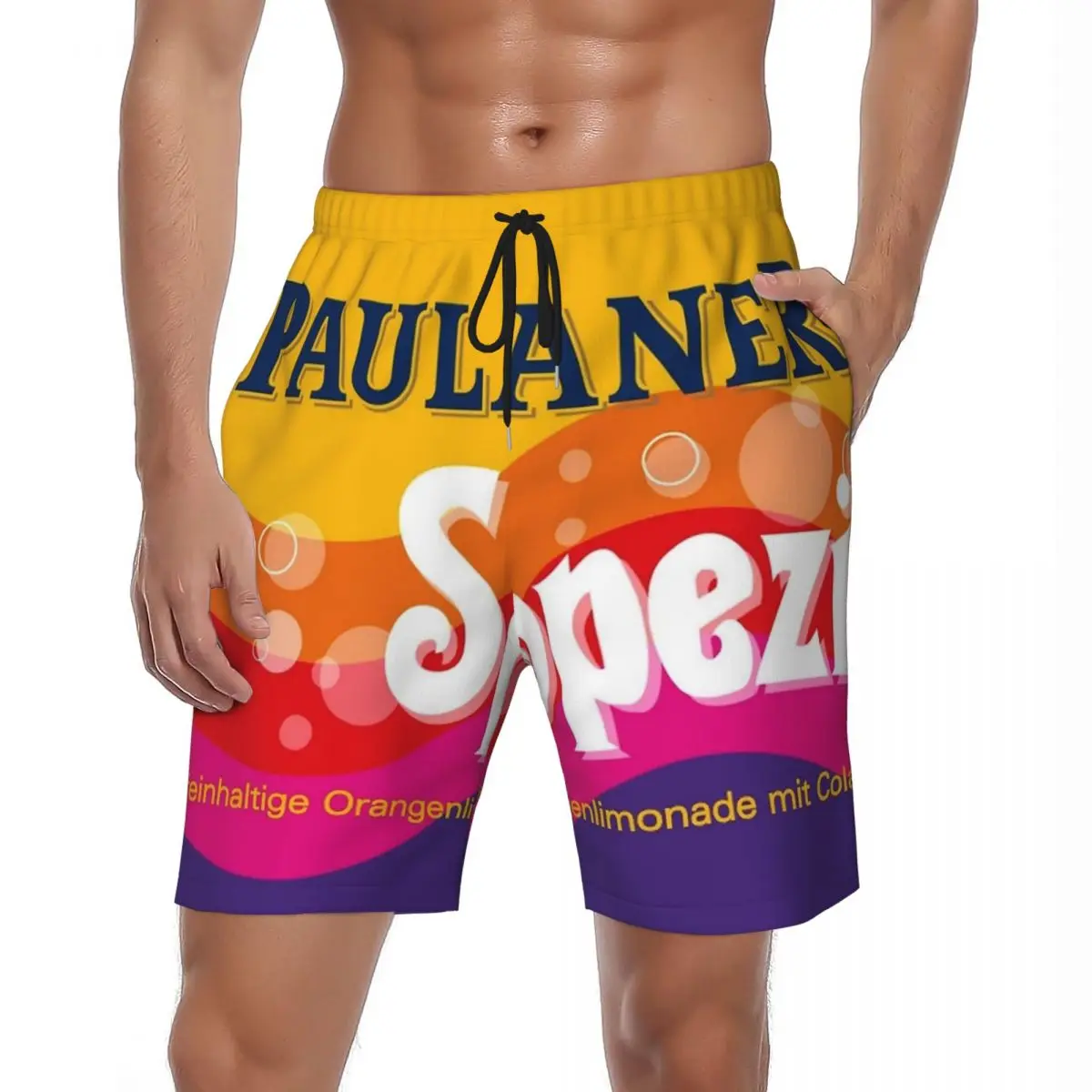 

Paulaner Spezi Gym Shorts Summer Germany Soda Drink Sports Surf Beach Short Pants Males Quick Dry Plus Size Swimming Trunks