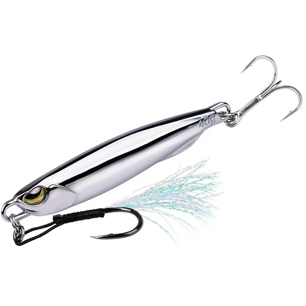

10g-80g Metal Jig Bait Mirror Surface Electroplate Artificial Hard Fish Lure Silver Bionic Bait Spoon Spinner Bait White Tip