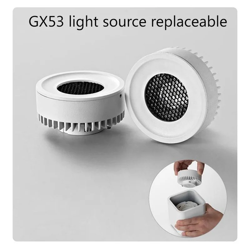 YiYing Led Downlight Surface Mounted 4x7W Ceiling Lamps GX53 Light Source Replaceable Spots Aluminum Focos For Kitchen Home