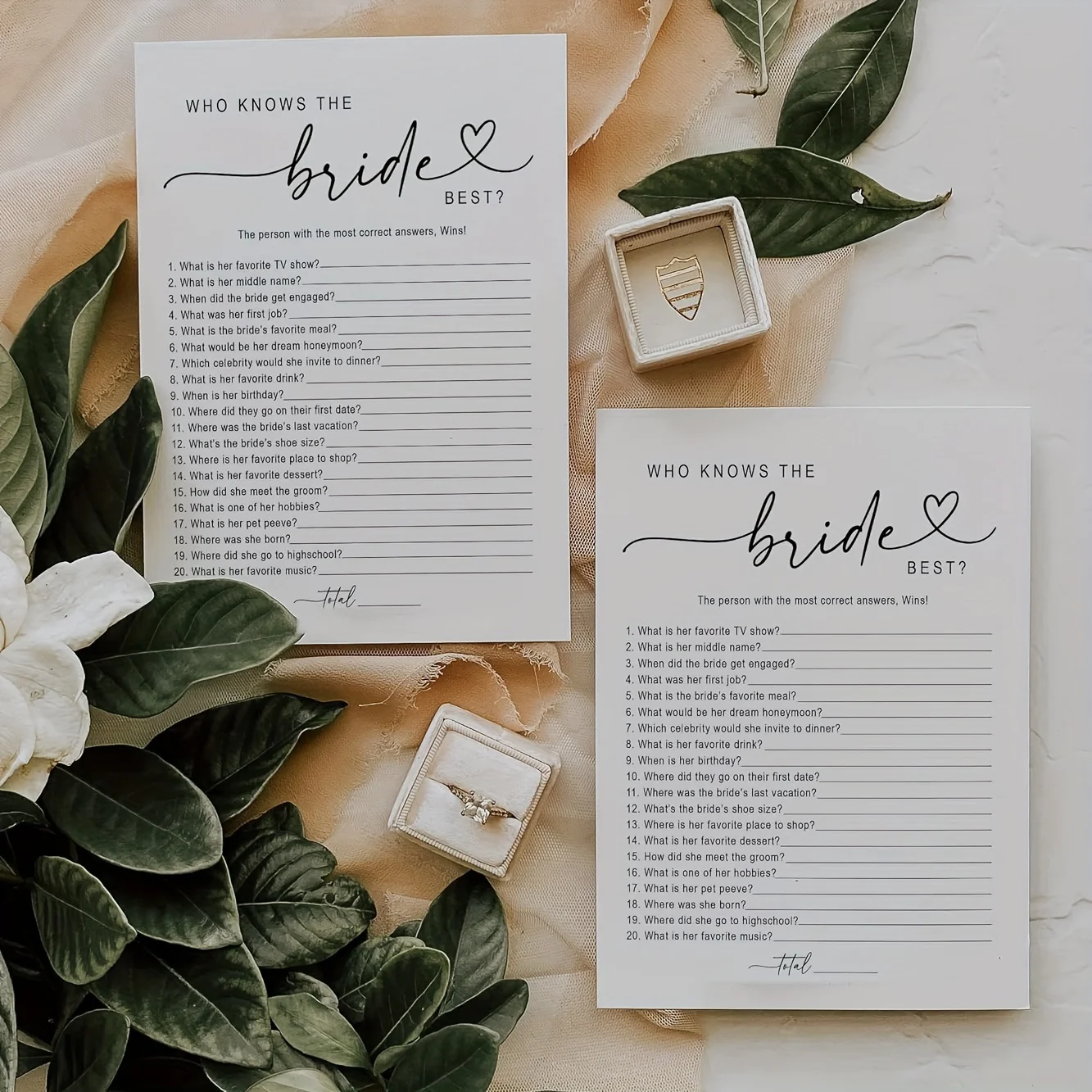 20pcs Bridal Shower Games Who Knows The Bride Best Cards, Fun Activities For Weddings, Bridal Showers And Bachelorette Parties