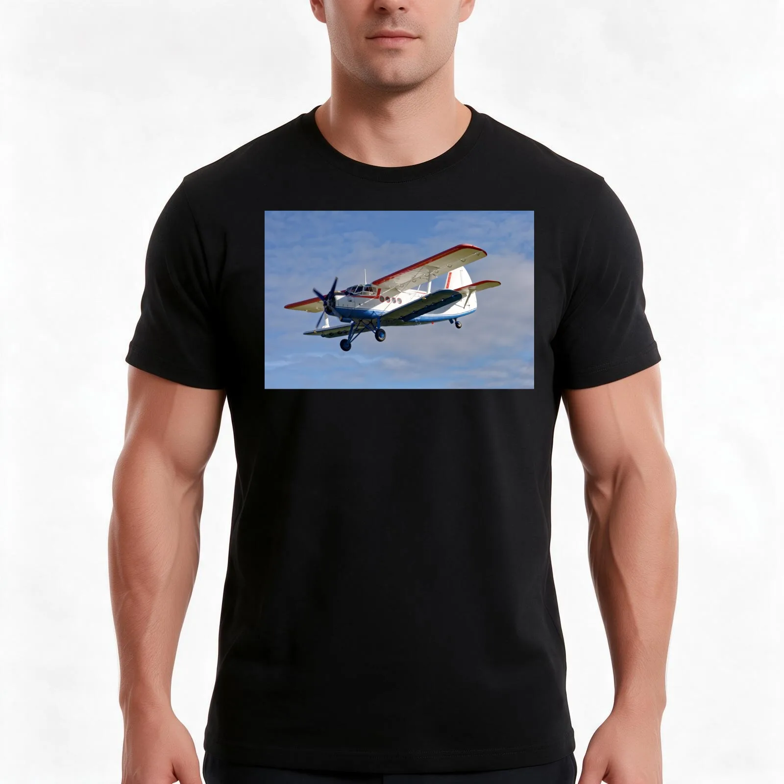 Antonov AN2 T-Shirt, Summer Casual Cotton Tee, Oversized Streetwear Tops, Vintage Graphic Print, Loose Fit Short Sleeve