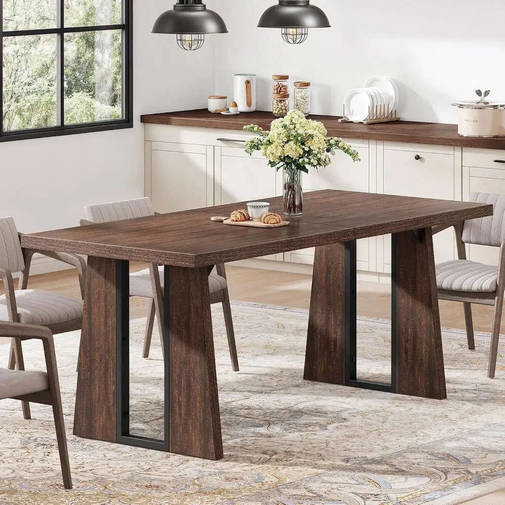 RecDining Tale or 6-8 People 70.86 Inch LarDining Room Tale Wooden Dinner Tales with Heavy Duty Legs or Kitchen Aparent Restaura