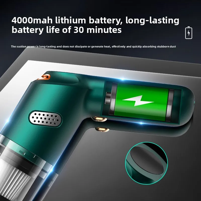 

High Power Wireless Car Vacuum Cleaner Strong Suction Portable Handheld Vacuum for Home & Car