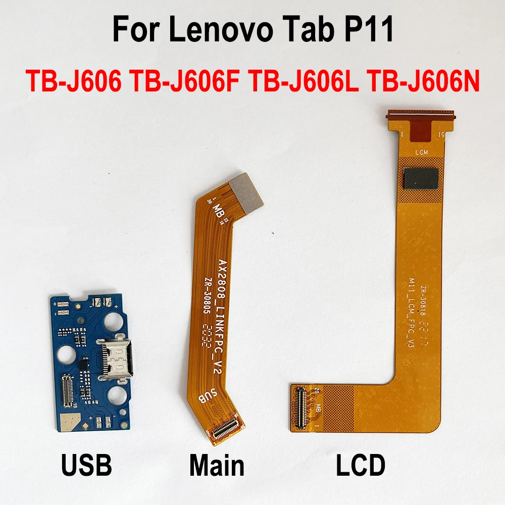 USB Charging Port Connector Charge Dock Board LCD Display Motherboard Flex Cable For Lenovo Tab P11 TB-J606F TB-J606L TB-J606