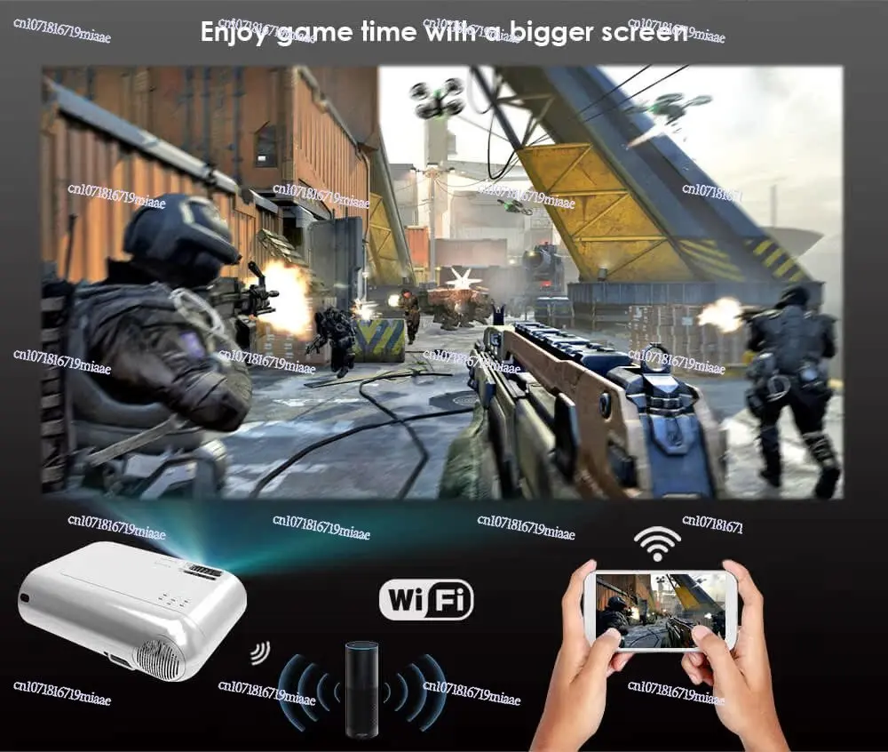 Proyector 3000 Lúmenes para Soporte Proyector Teléfono 1080P