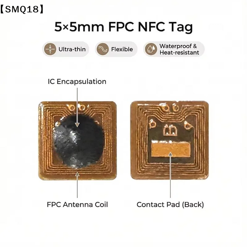 1/5/10PCS Programmable 5*5mm Micro FPC NFC RFID Tag Sticker 1mm Reading Range For Access Control And Supply Management【SMQ】