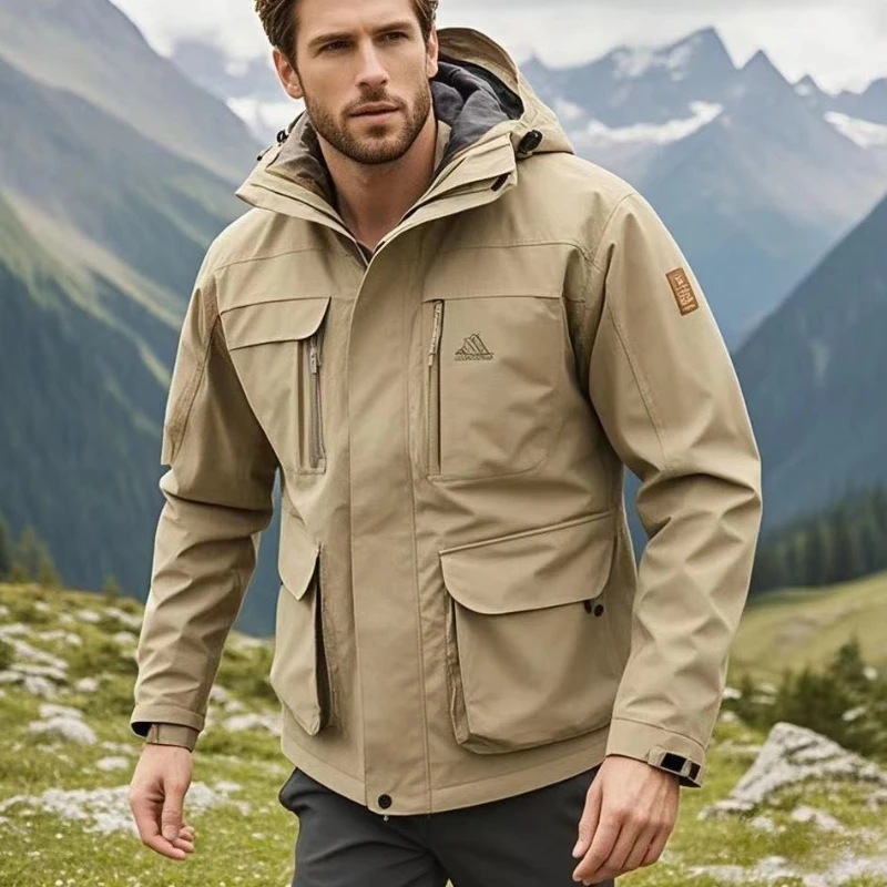 

New Men's Military Cargo Jacket Thin Outdoor Loose Multi-Pocket Outerwear Waterproof Windproof Jackets Casual Spring Autumn Coat