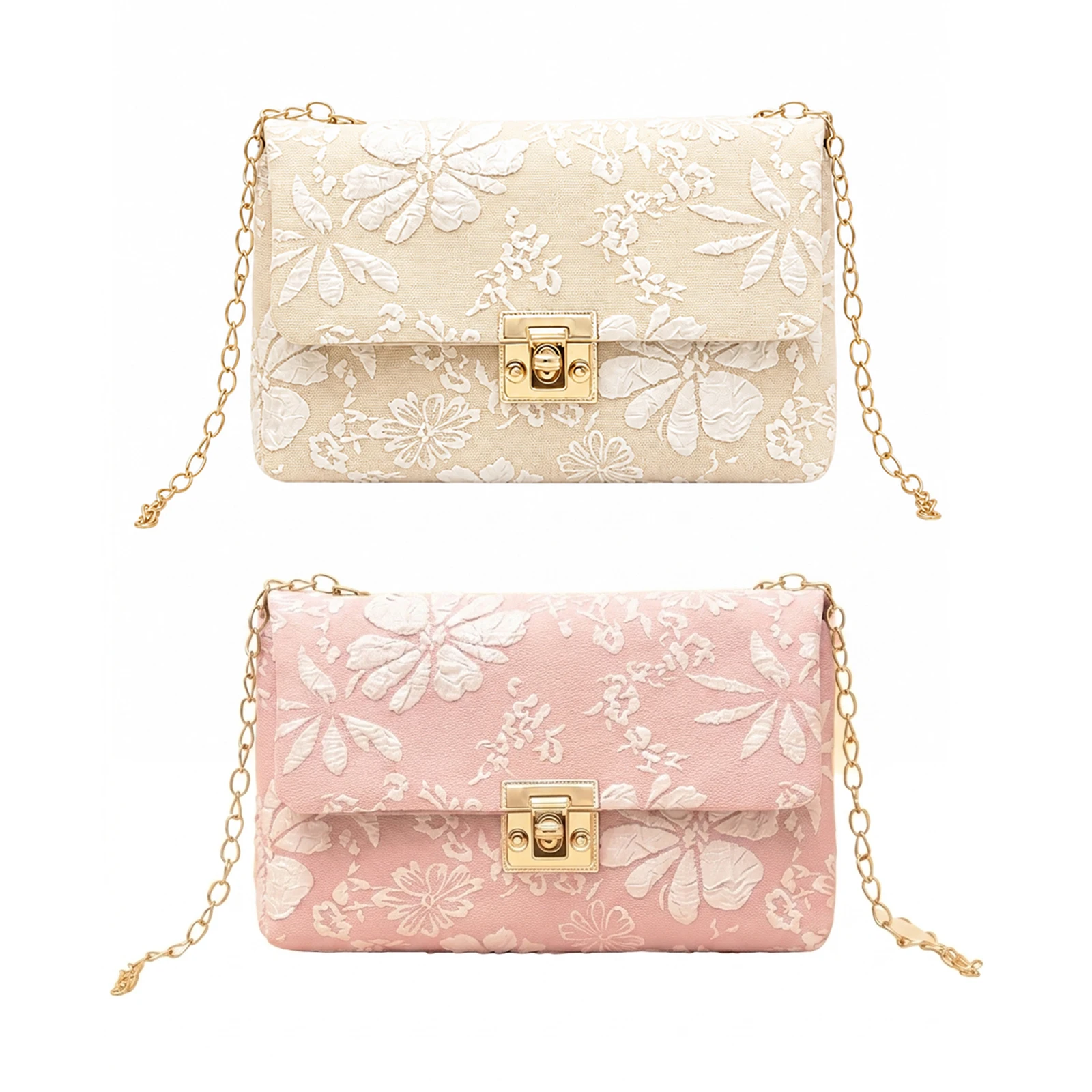 One Piece Small Square Bag Elegant Embossed PU Leather Handbag for Women Vintage Crossbody Purse Daily Commute Stylish