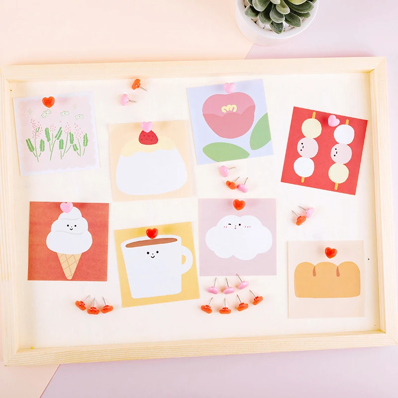 50/100 قطعة لوحة الفلين الإبهام تك دبابيس الحائط Ins الحب شكل قلب دفع دبابيس دفع دبوس القرطاسية المدرسية مكتب ملزمة لوازم #4