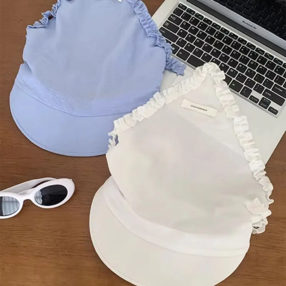

Cotton Duckbill Turban Hat Adjustable UV Protection Headscarf Baseball Cap Ruffled Edge Versatile Popular Baseball Hat