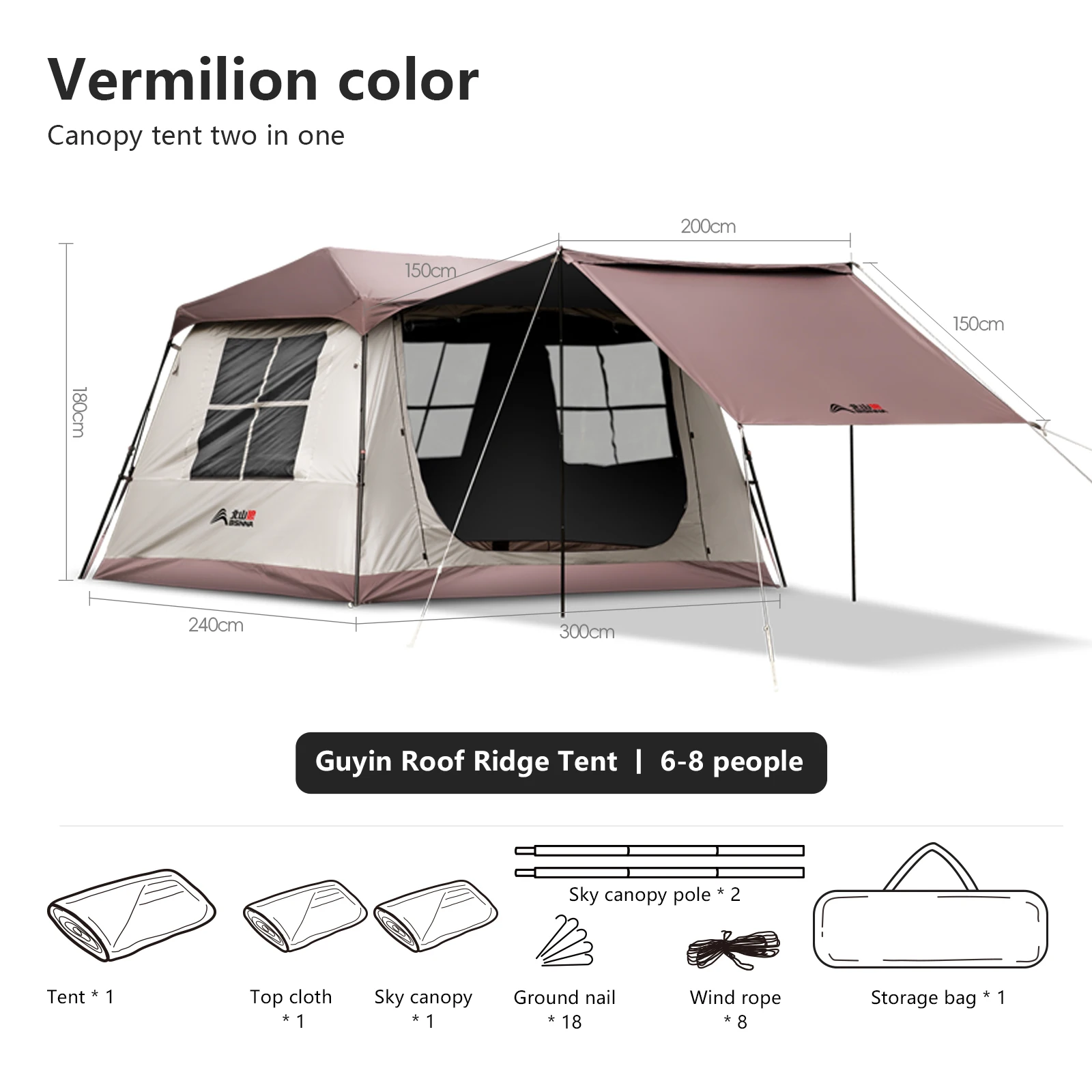 BISINNA 6-8 personen familie automatische campingtent snelle installatie vinyl gecoate nok tent met luifel voor buiten reizen picknick strand