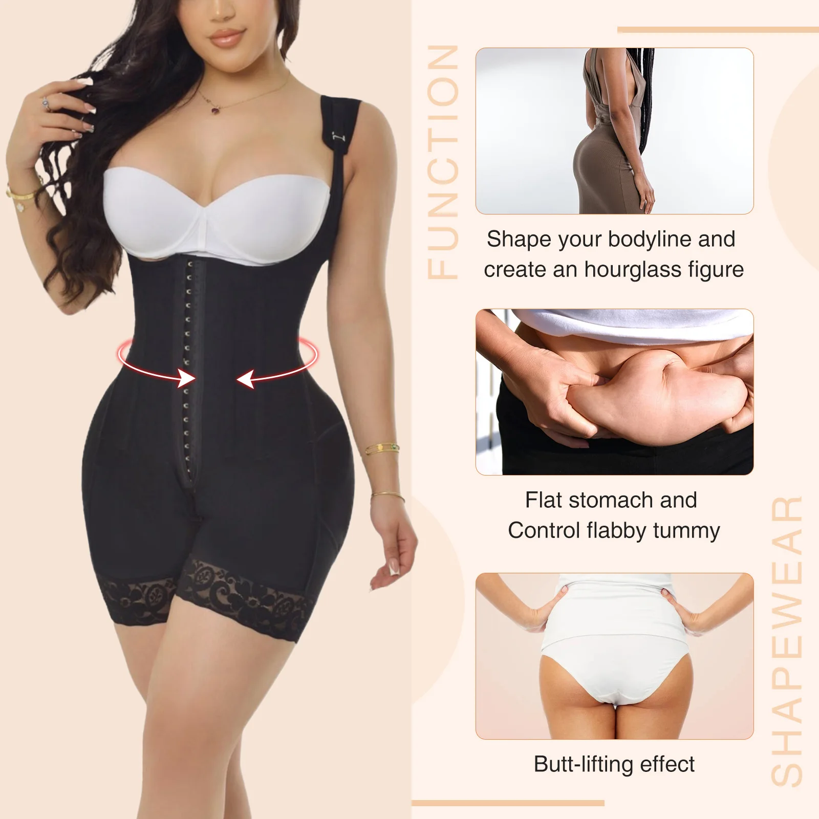 Fajas Hourglass Body Colombian Girdles Shapers Open-Chest Sleeveless Bodysuit Postpartum Slimming Shapewear Women Underwear