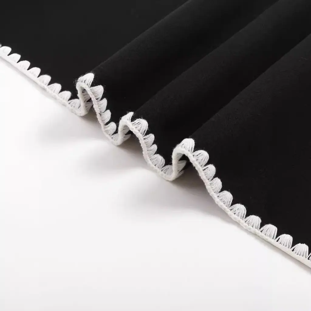 

Женский двусторонний шерстяной костюм, повседневный комплект брюк с вышивкой, модный осенне-зимний европейско-американский стиль