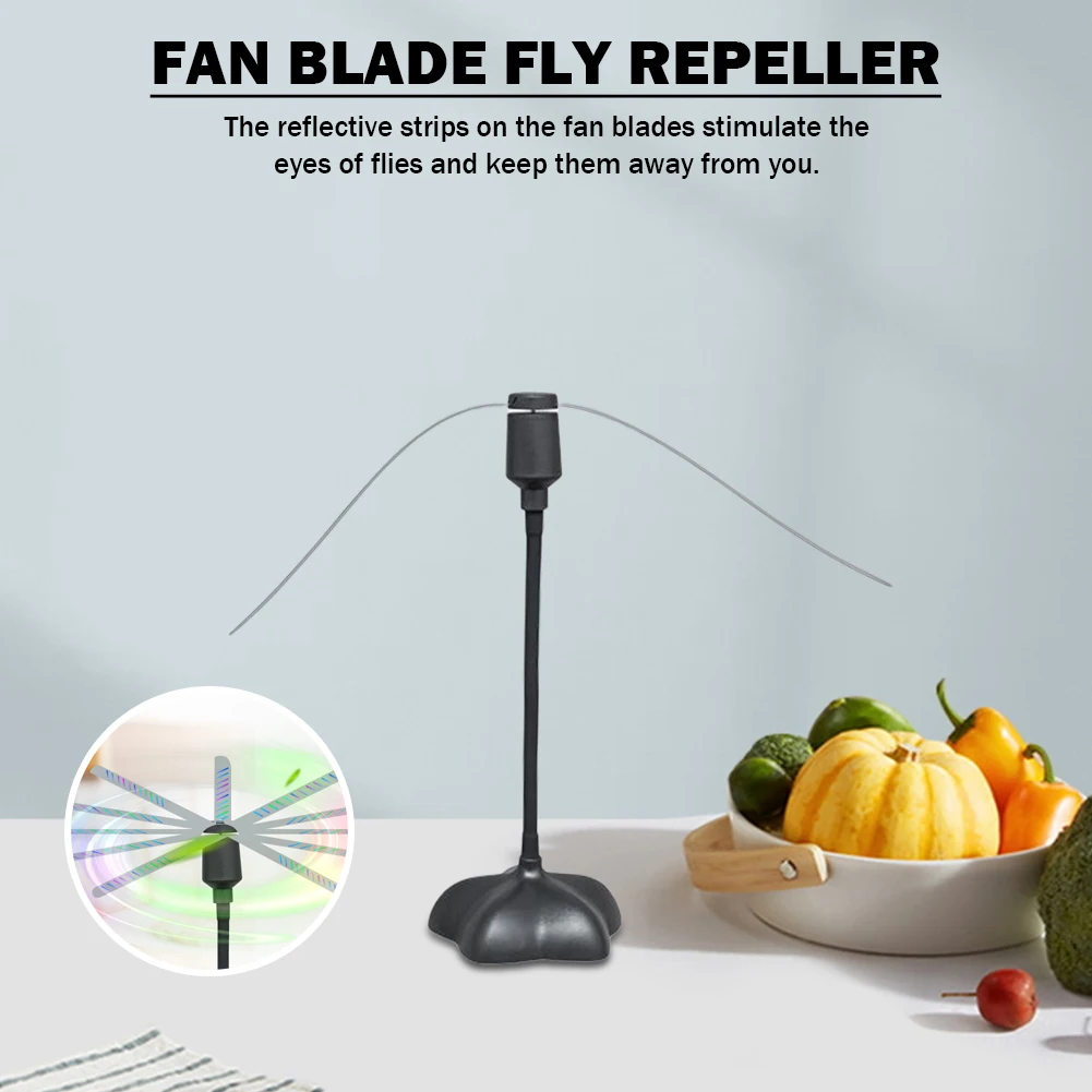 Fly Repeller Fan Portable Automatic Pest Control Fan Chemical-free Keep Flies Away Battery Powered Bugs Repellent Food Protector