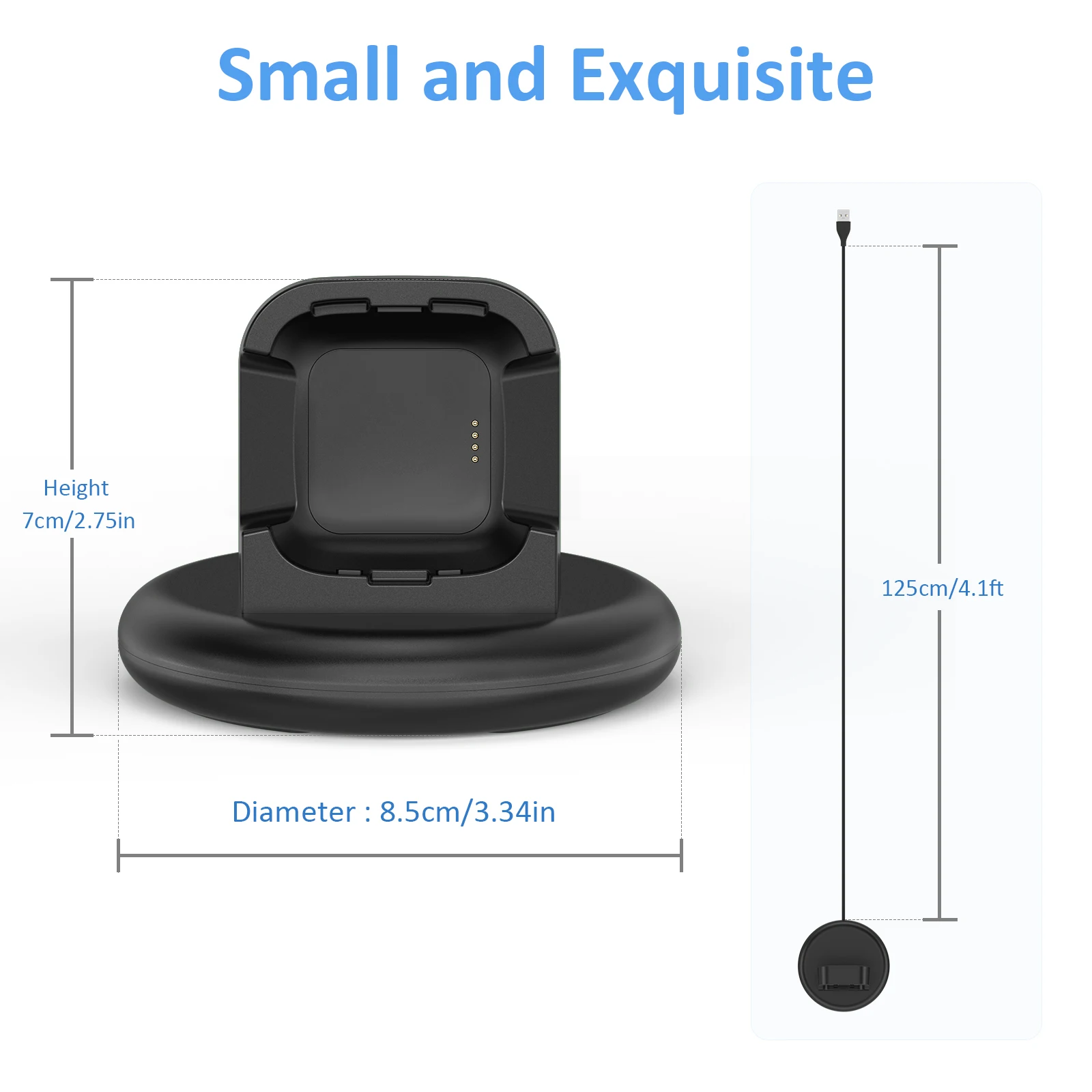 Charger for Fitbit Versa/Versa Lite Charging Dock Base Holder For Fitbit Versa Lite Charger With 125cm Cable