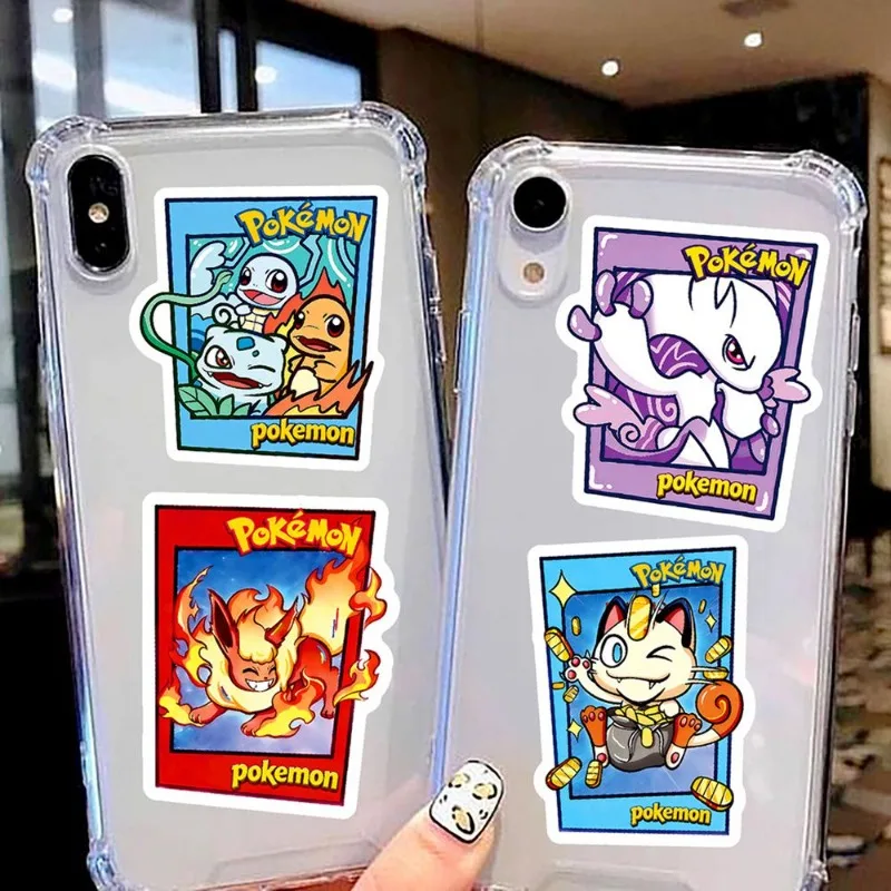 50Pcs Pokemon Pikachu Card Art Stickers Bundle Cute Anime Character Decals for DIY Crafts Laptop Water Bottle Perfect Kids Gift