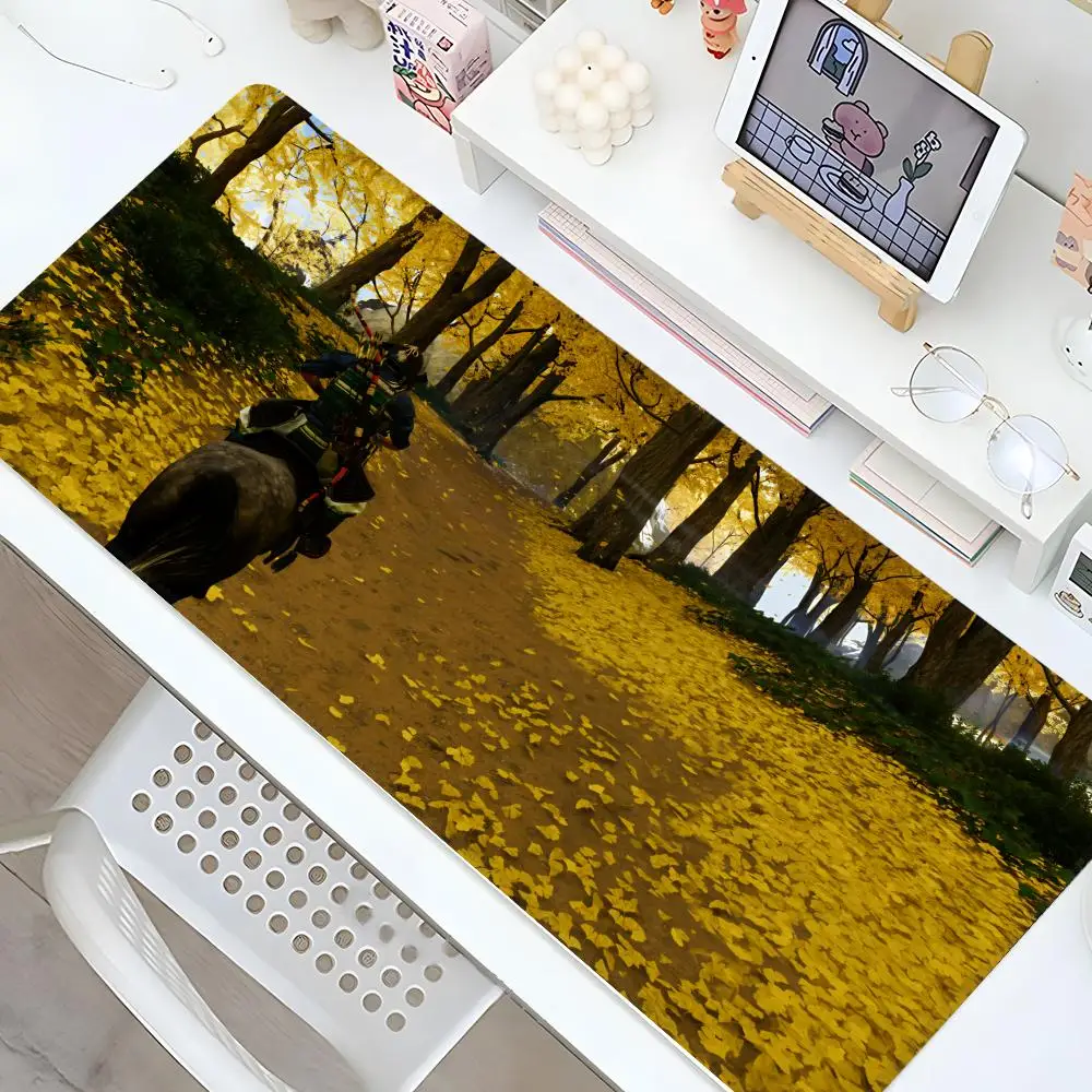 

Коврик для мыши Ghost Of Tsushima с фиксированным краем, большой, для геймеров, резиновый, художественный, для компьютера, декор для стола, коврик для ноутбука