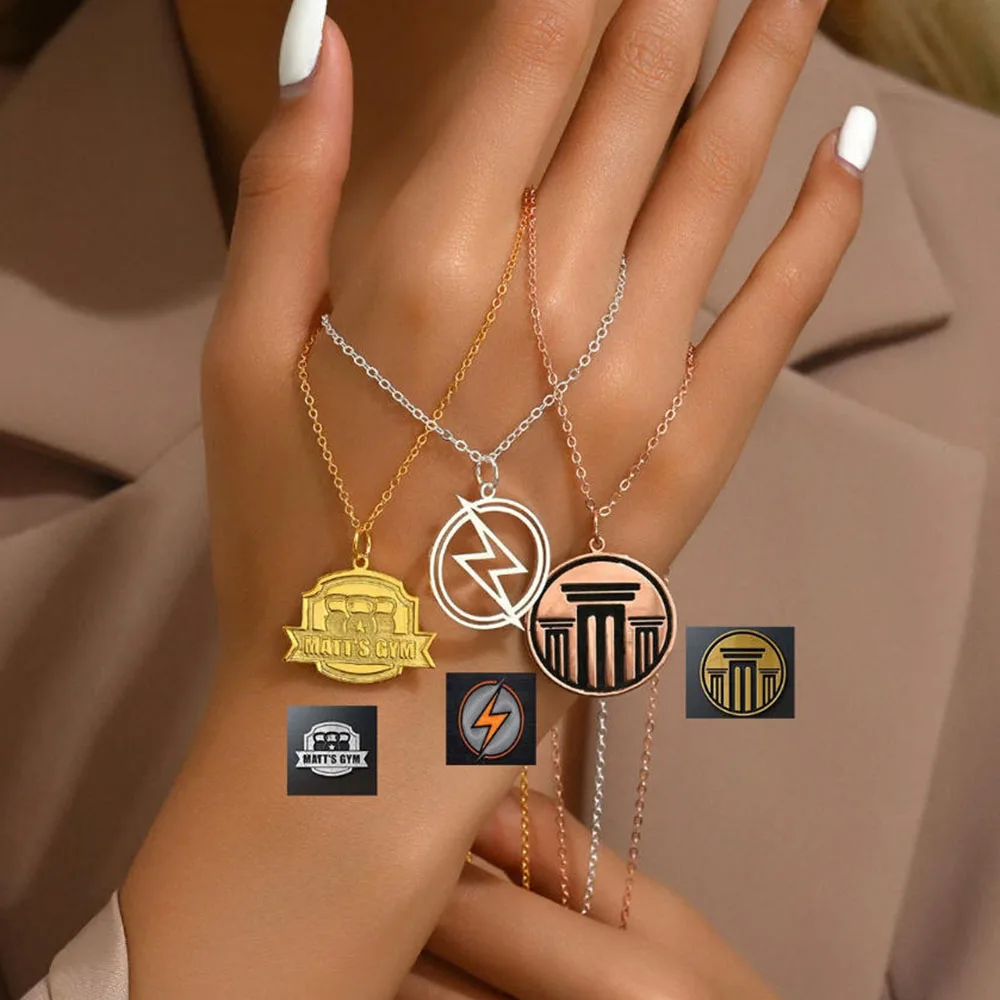 Custom pattern necklace, personalized logo necklace, custom logo necklace pendant, custom necklace, customize any design